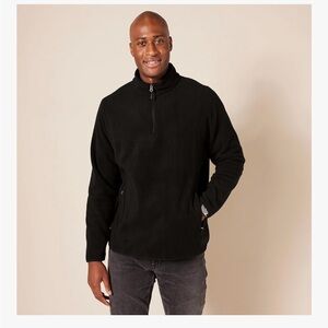Amazon Essentials Men’s Black Quarter Zip Fleece Pullover Jacket Size M